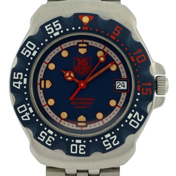 Tag Heuer 35mm Men's Formula 1 Blue/ Red Stainless F1 Watch 494/3! Ref: WA1210!